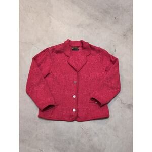VTG Geiger Blazer Women's 38 Red Wool Cotton